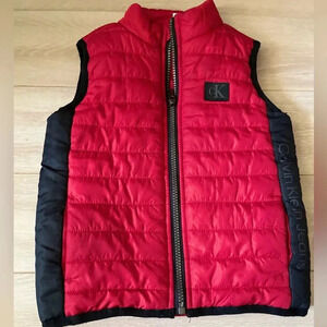 Calvin Klein Jeans Baby Boy Girl toddler Puffer Vest 24m warm winter red/black